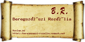 Beregszászi Rozália névjegykártya